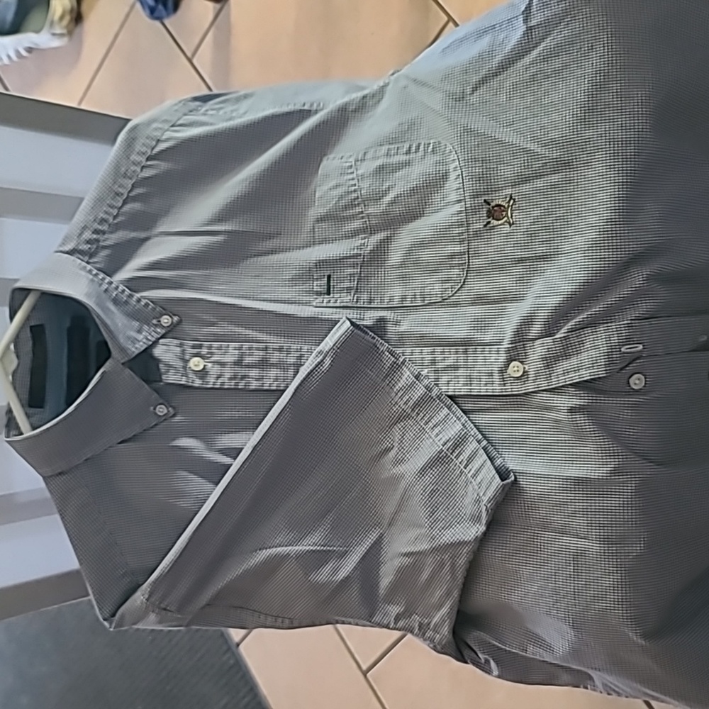 Tommy Hilfiger shirt. Blue. Size m. Short Sleeve dress shirt. Just needs ironed